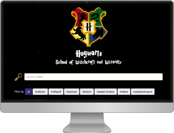 mockup of hacked hogwarts project